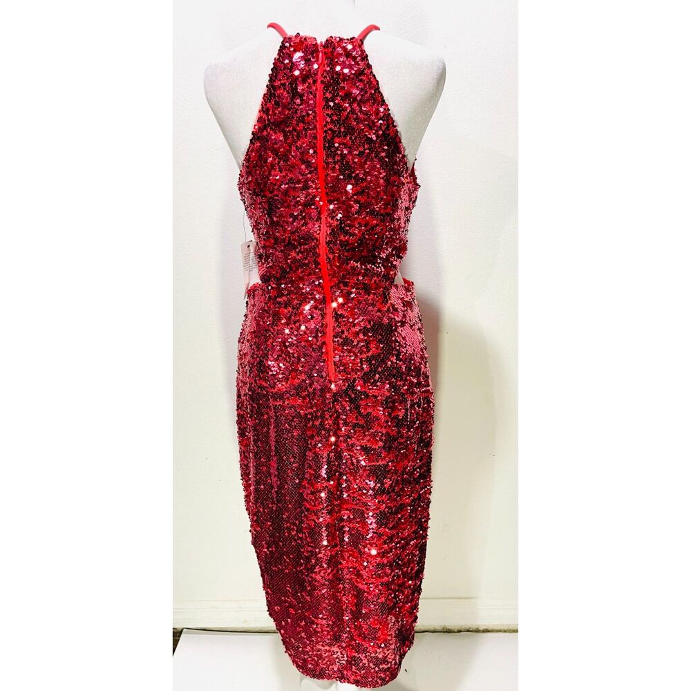 Donna Morgan sequins dress dark pink night out goddess disco HOCO women's 4 New